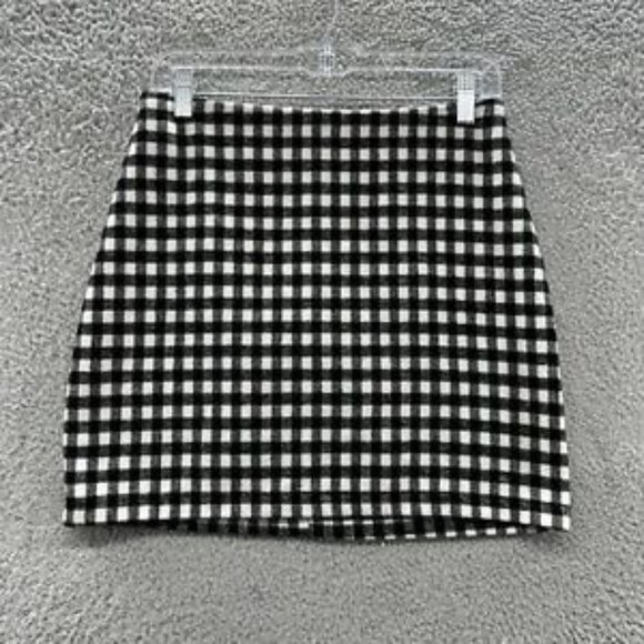 Primark Skirt Women's 4 Black & White Checkered Tube Skirt Ladies 4 - Picture 1 of 14